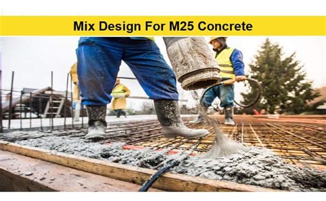 Mix Design For M25 Concrete As Per IS 10262:2019