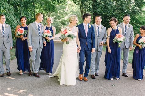 navy blue tux wedding party - Colette Gatewood