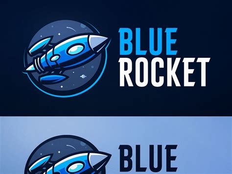 Blue Rocket Rocketship Logo illustration by Derrick Stratton on Dribbble