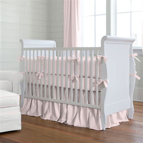 Solid Pink Baby Crib Bedding and Nursery | Pink crib bedding, Mint crib ...