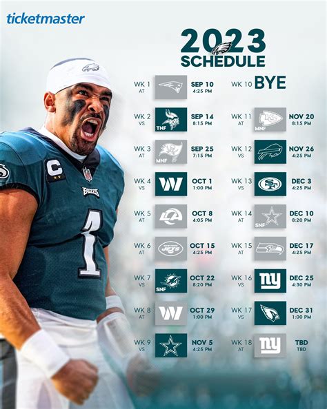 Philadelphia Eagles Schedule 2023 Season