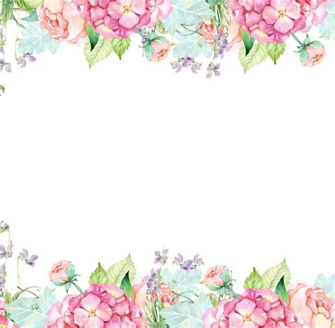 Floral Watercolor Flowers Border | Flower border, Free watercolor ...