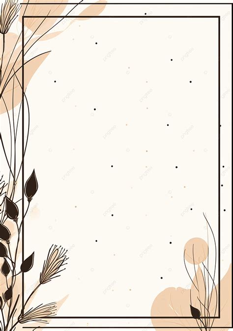 Brown And Black Aesthetic Simple Line Floral Page Border Background ...