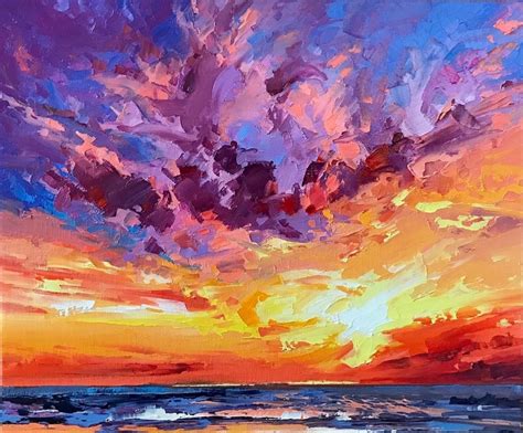 Nick Vivian 'Purple Sunset' | Sunset art painting, Sunset art, Canvas ...