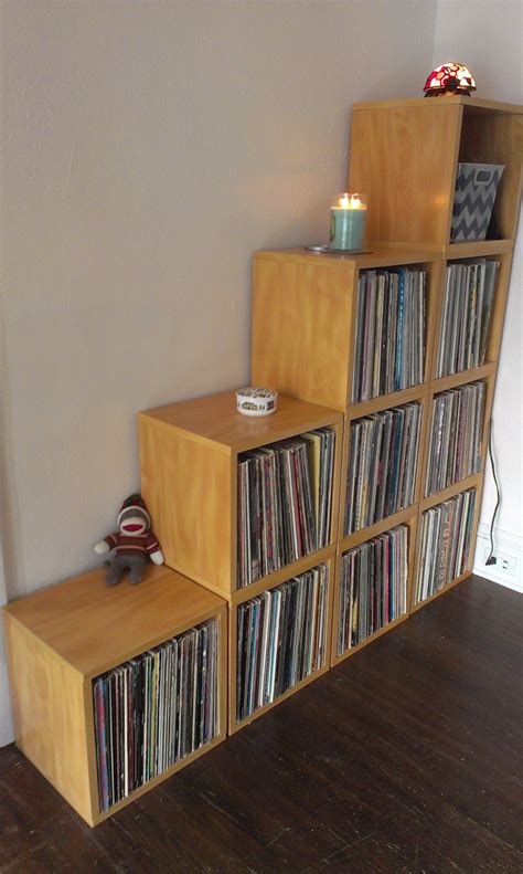 Espresso Vinyl Record Album Storage Cube and Stackable Shelf | Vinyl ...