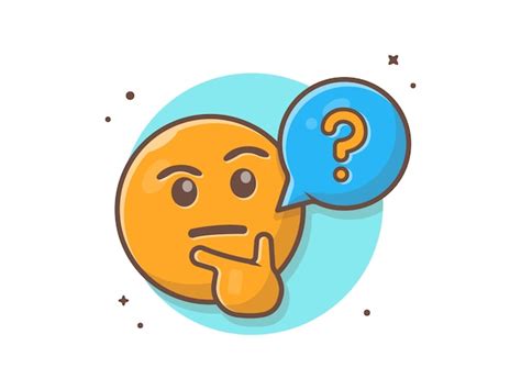 Premium Vector | Thinking and Confusing Face Emotclip-art with Question ...