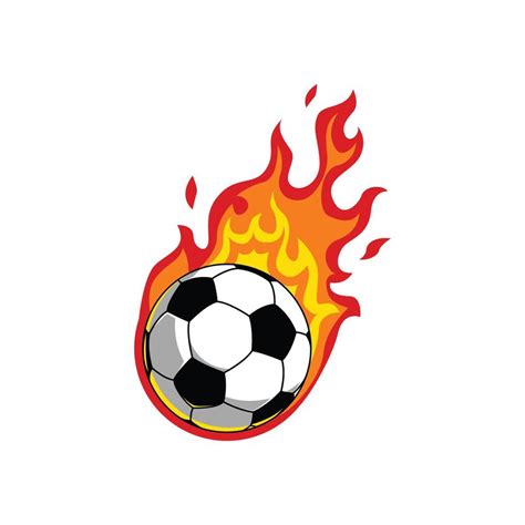 soccer ball on fire isolated on white background 4814966 Vector Art at ...