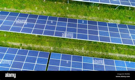 Solar panels in aerial view Stock Photo - Alamy