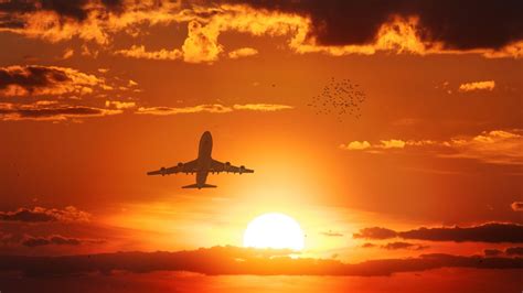 Airplane Sunset Wallpapers - Top Free Airplane Sunset Backgrounds ...