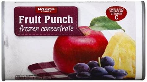 Winco Foods Fruit Punch, Frozen Concentrate Juice - 12 oz, Nutrition ...