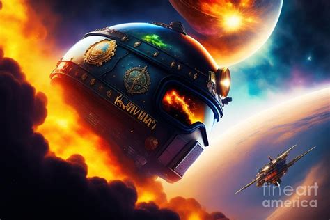 Military aircraft spaceship in space Digital Art by Boon Mee - Fine Art ...