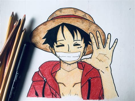 Monkey D. Luffy! Color pencil sketch by me! : r/OnePiece