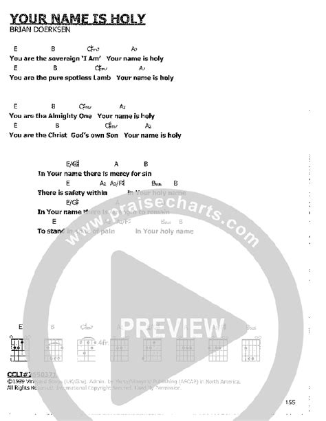 Your Name Is Holy Chords PDF (Brian Doerksen / Wendy O'Connell ...