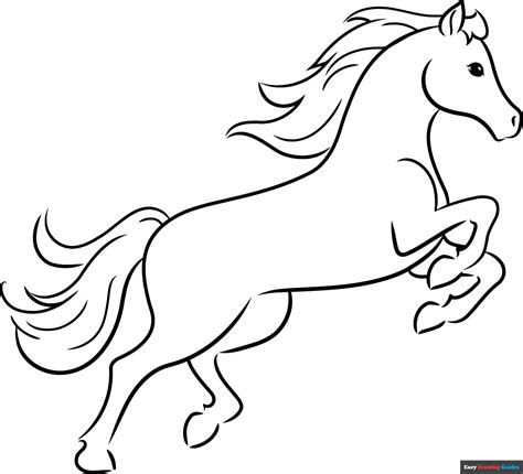 How to Draw a Horse Outline - Really Easy Drawing Tutorial