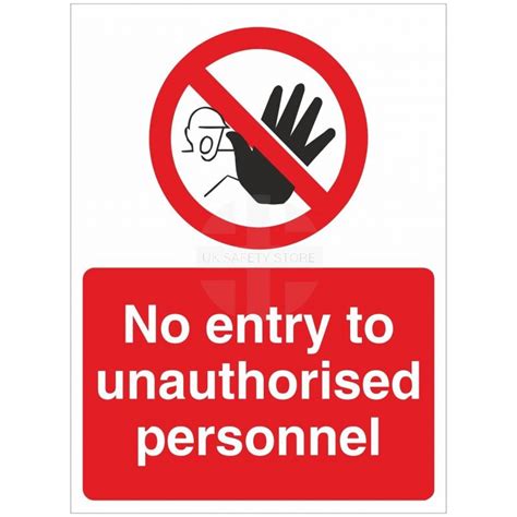 No Entry To Unauthorised Personnel Sign | UK Safety Store