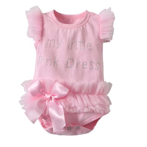 Summer Newborn Baby Girls Clothes Black&Pink Butterfly Sleeve Romper ...