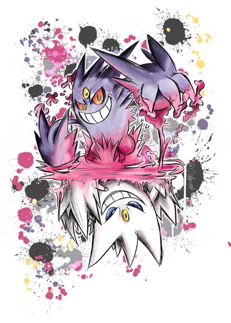 First Reddit Post [OC] Gengar and Shiny form! : r/Pokemonart