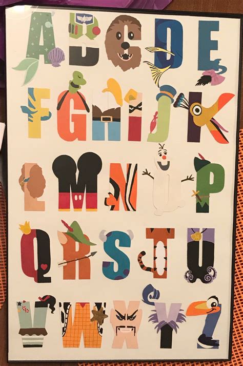 Disney Alphabet Poster handmade in 2022 | Disney alphabet, Typography ...