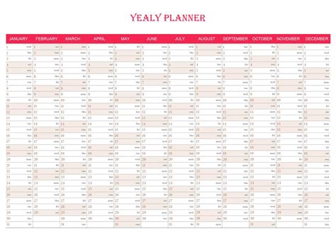 Free Printable Yearly Planner Template in PDF, Word & Excel