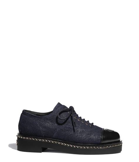 CHANEL Lace-Ups Denim & Lambskin, Blue & Black - G36446Y55031K2434 ...