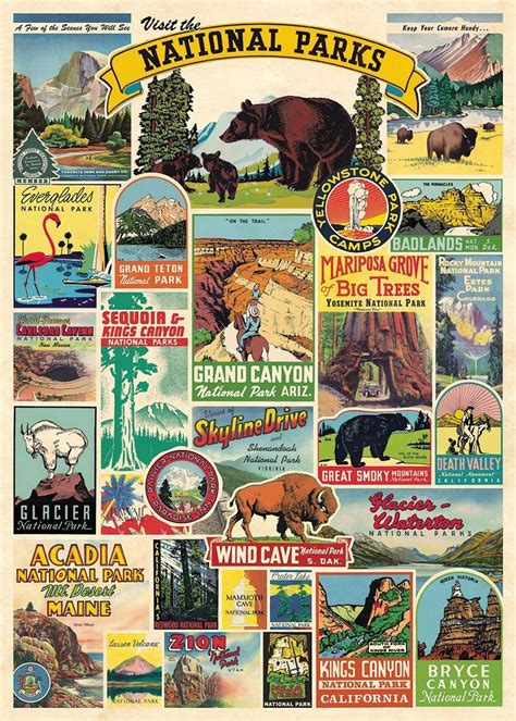 National Parks Poster National Parks Print National Parks Gift National ...