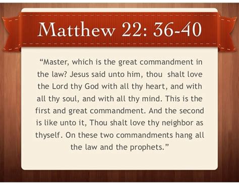 The 2nd Great Commandment