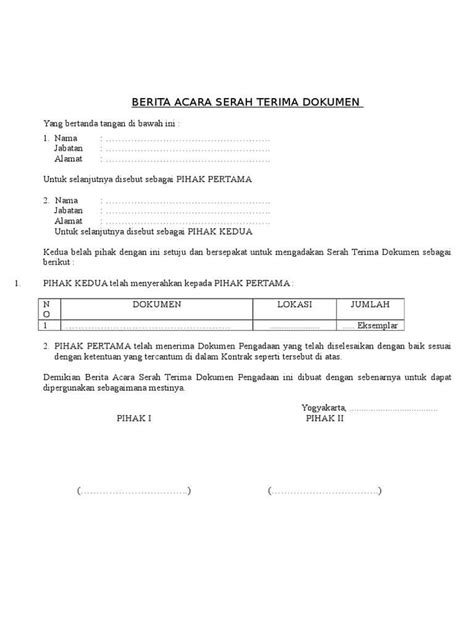 20+ Contoh Surat Tanda Terima / Serah Terima Uang Barang dan Dokumen ...