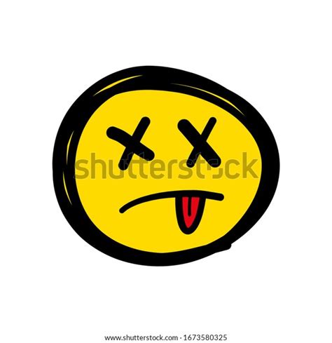 Dead Face Emoji Isolated On White Stock Vector (Royalty Free ...