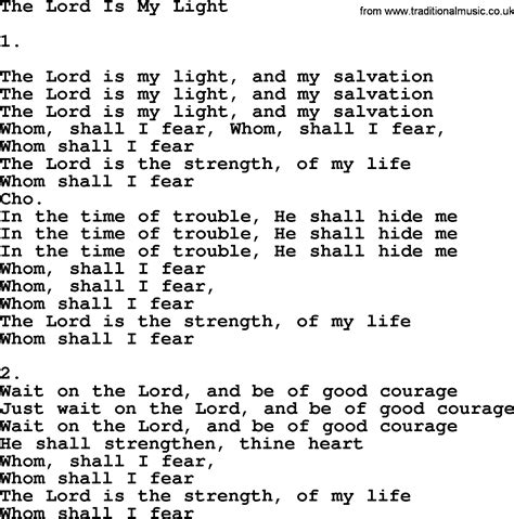 The Lord Is My Light - Apostolic and Pentecostal Hymns and Songs lyrics ...