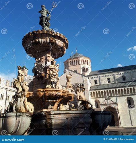 Trento Cathedral, Landmark, Fountain, Statue, Monument Stock Image ...