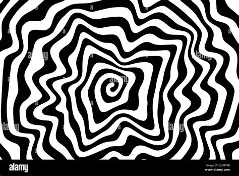 Swirl hypnotic black and white spiral. Monochrome abstract background ...