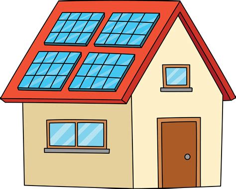 Solar Panel House Cartoon Colored Clipart 21501601 Vector Art at Vecteezy