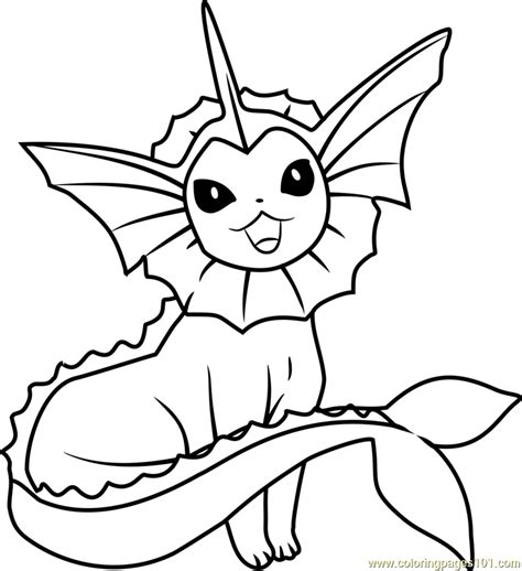 Vaporeon Pokemon Coloring Page for Kids - Free Pokemon Printable ...