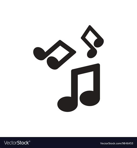 Black icon on white background music note Vector Image