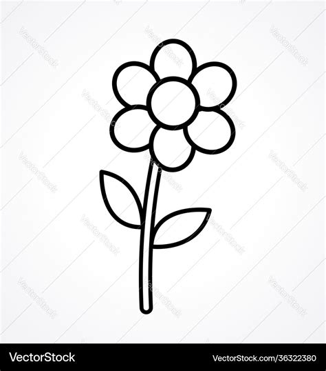 Simple cartoon flower coloring book Royalty Free Vector