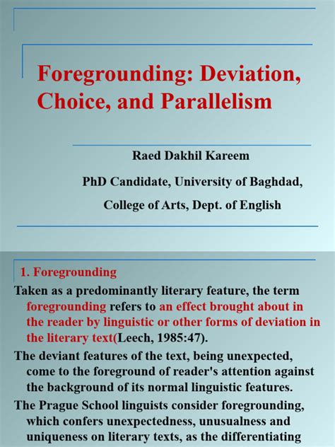 Types of Foregrounding | PDF | Word | Morphology (Linguistics)