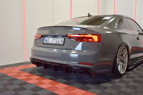 Heck Ansatz Diffusor für Audi A5 F5 Coupe / Sportback schwarz Hochglanz ...