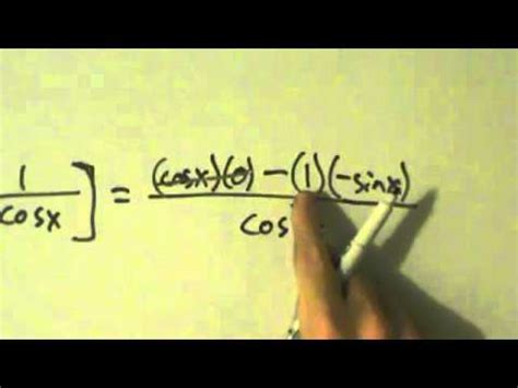 Calculus I - Derivative of Secant Function sec(x) - Proof - YouTube