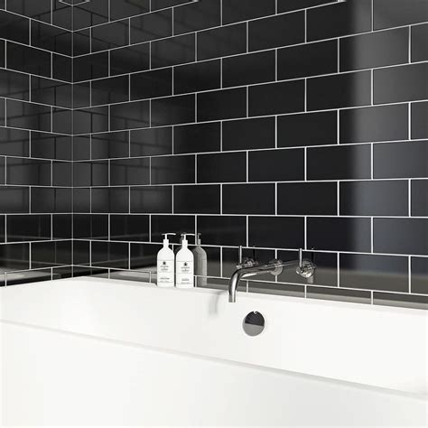 Plain Black Gloss 100x300 | My Tile Market