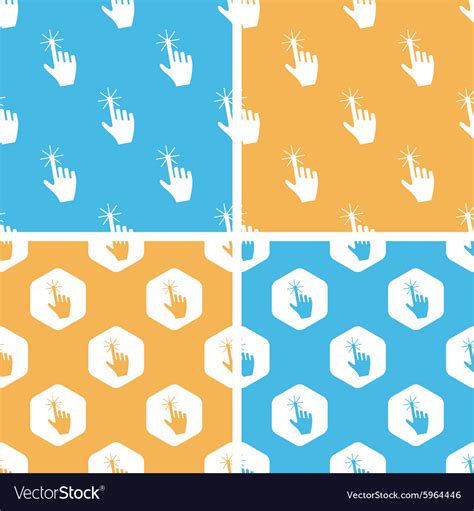 Hand cursor pattern set colored Royalty Free Vector Image