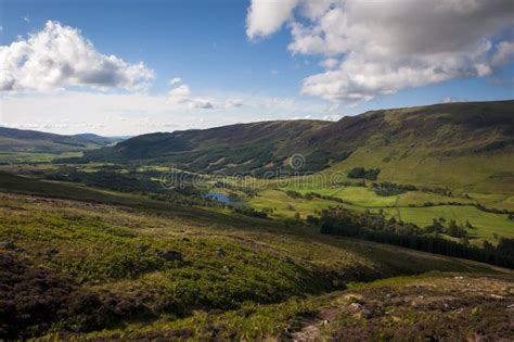 Beautiful Valley in the Scottish Highlands with a River and Lakes Stock ...