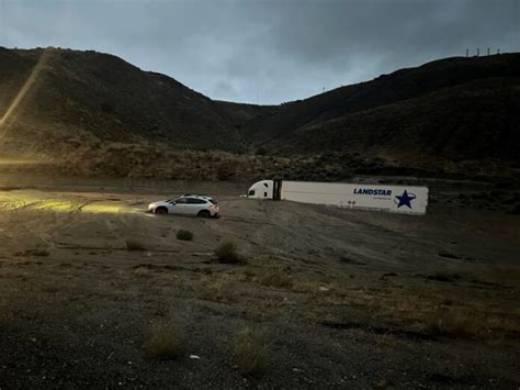 Mudslides and flooding bury big rig on SR 58 in California