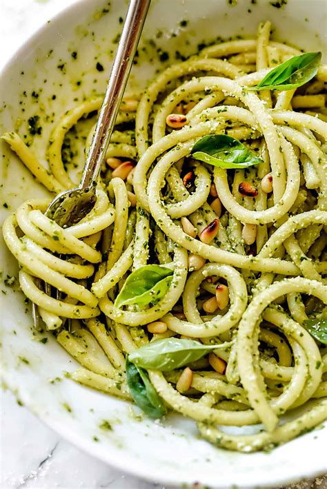 Easy Homemade Pesto Pasta Recipe | foodiecrush.com