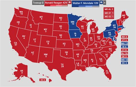 1984 Electoral Map if Mondale Hadn't Pledged to raise taxes (and maybe ...