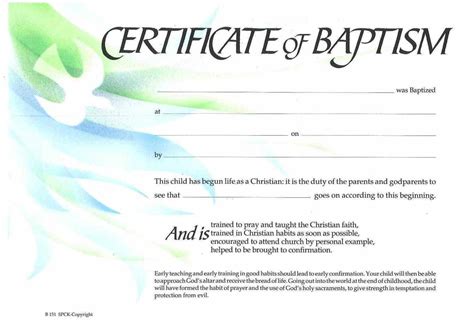 Baptismal Certificates Printable