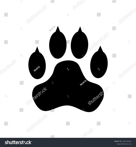 Paw Print Trail On White Background Stock Vector (Royalty Free ...