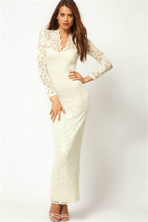 White Long Sleeve Lace Overlay Maxi Dress | Long sleeve lace maxi dress ...