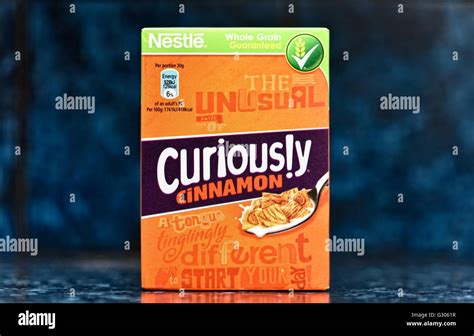 Nestle Curiously cinnamon whole grain cereals Stock Photo - Alamy