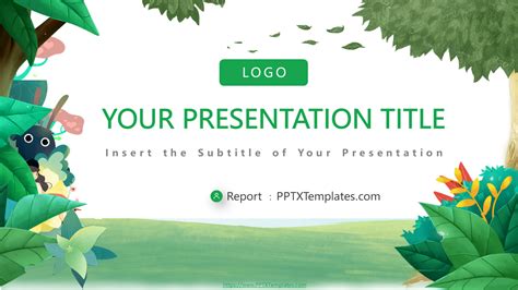 Download Green Cartoon Forest Brain Powerpoint Infographic Template