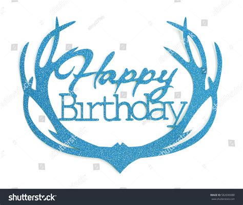 Happy Birthday Hand Lettering Blue Glitter Stock Photo 582690088 ...